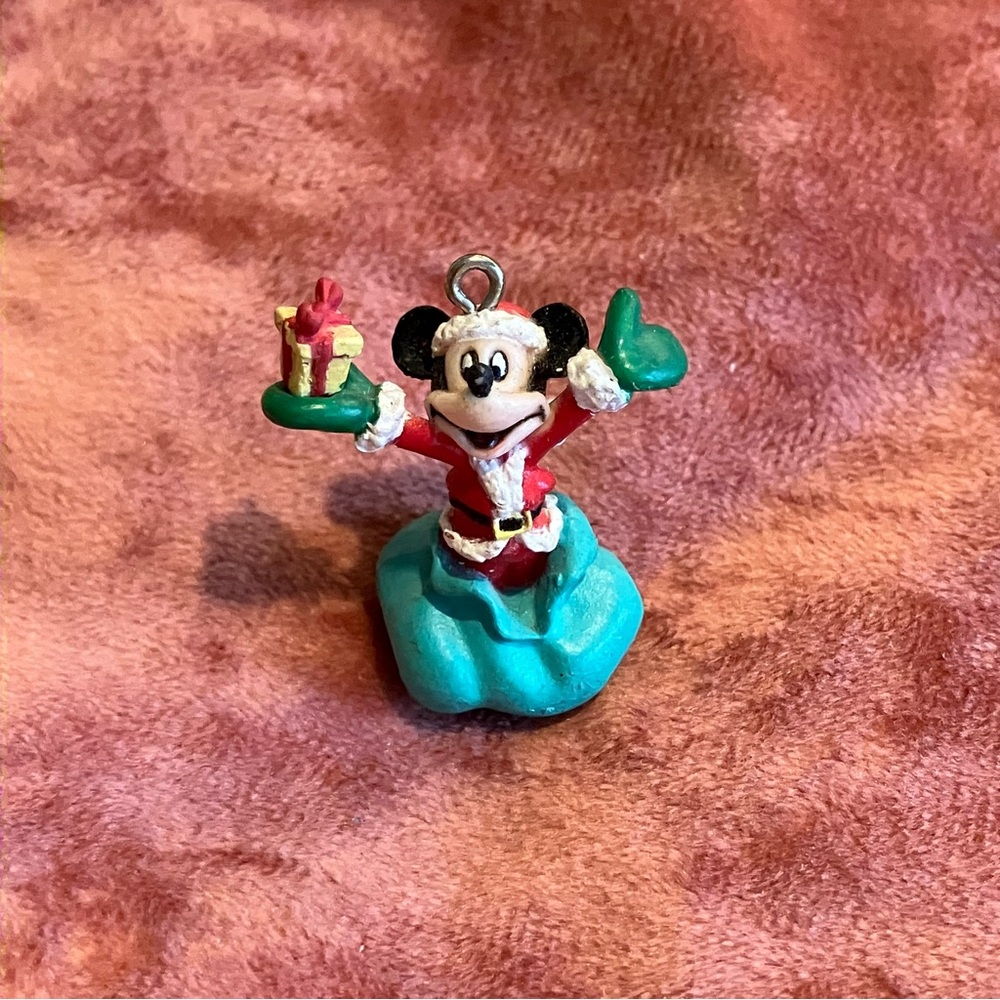 Vintage Enesco Disney Mickey Unlimited Santa Clause Mouse Miniature Ornament
